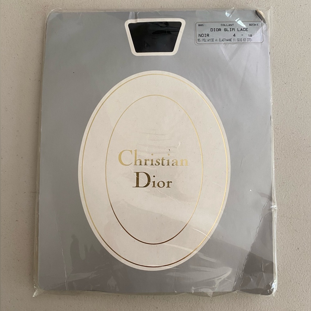 Vintage Christian Dior Slim Lace Black Tights Pantyhose in original package